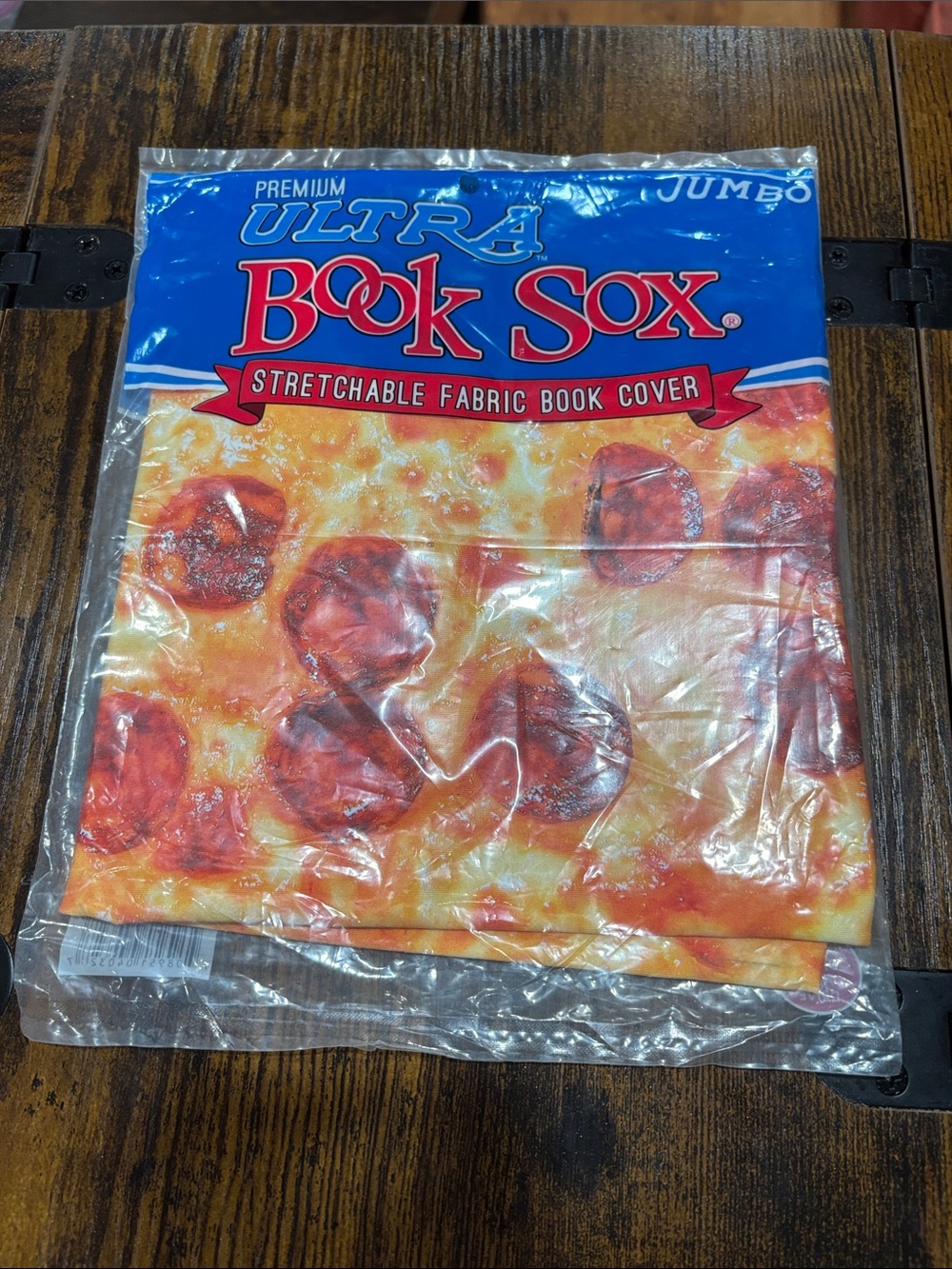 Stretchable Fabric Book Cover - Pizza Design, Orange/Red